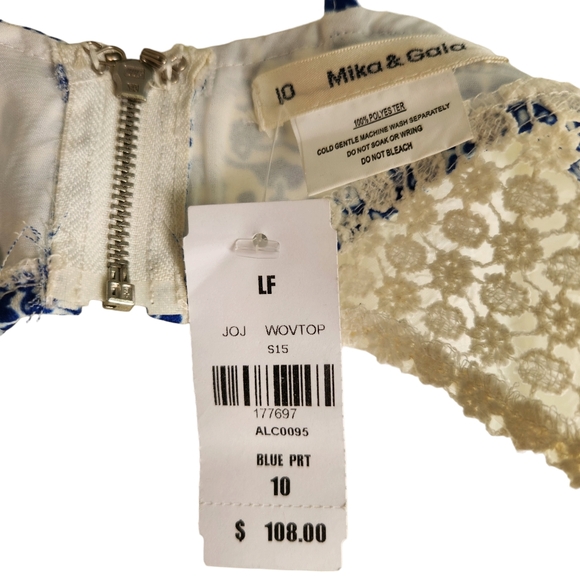 NWT LF Boutique Mika & Gala Crop Tank Top - Blue & White - Picture 4 of 5